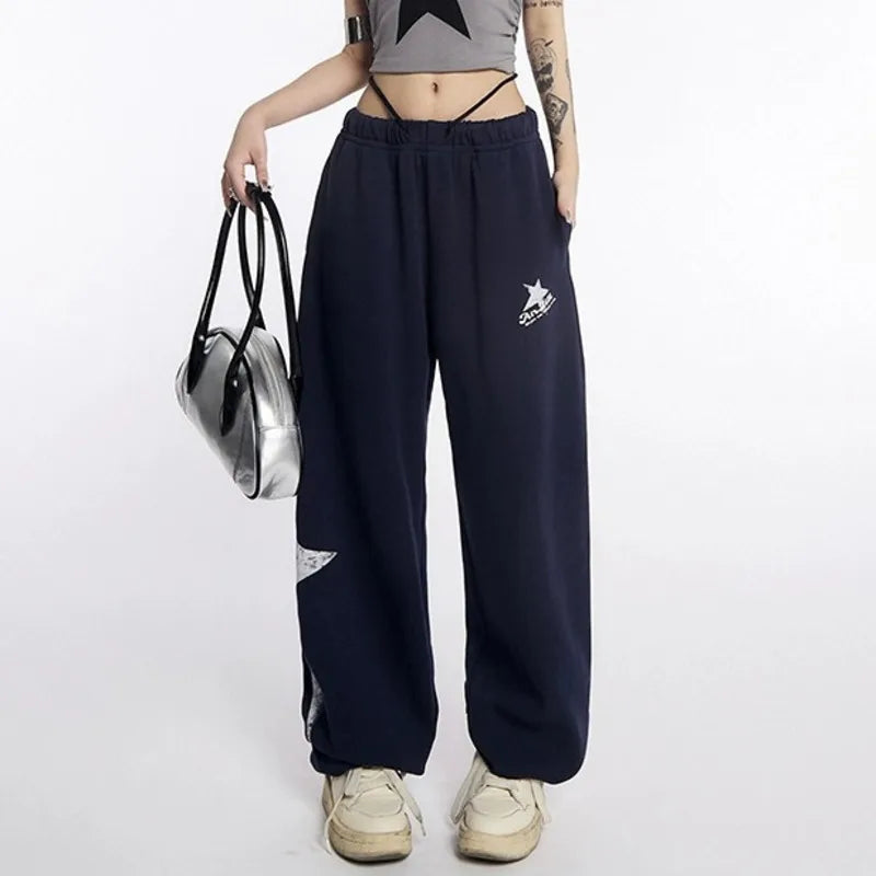Damen Jogginghose mit hohem Bund und weitem Bein