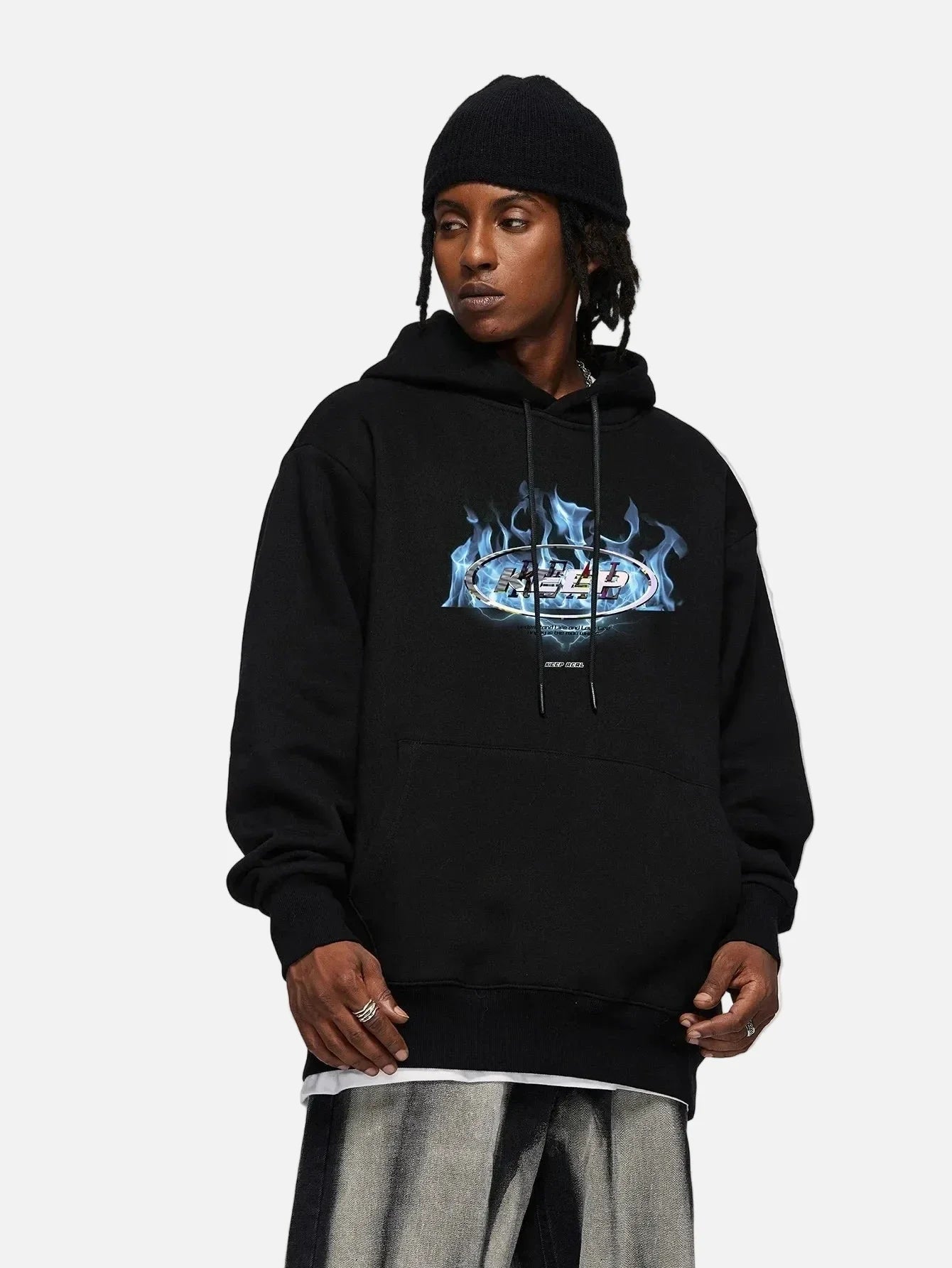 Fire Wave Graphic Hoodie