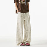 Versatile Textured Tie Dye Wide Leg Jogger