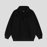 Casual Strap Design Velvet Hooded Sweatshirt
