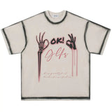 グラフィックパンクゴシック半袖Tシャツ