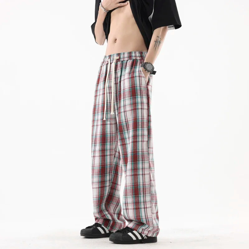 Karierte Hose mit Kordelzug