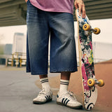 American Streetwear Two Tone Washed Denim Jorts