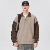 Gemütlicher Bootcut-Strickpullover mit halbem Reißverschluss