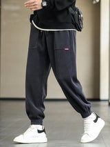 Blanko-Sweatpants mit weitem Bein und Kordelzug