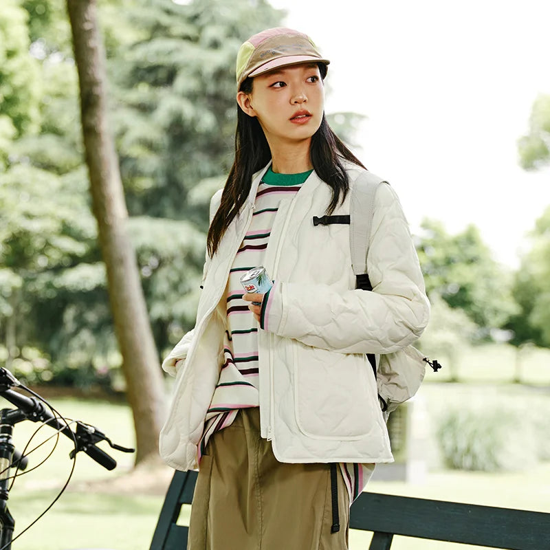 Solid Color Lightweight Puffer Jacket