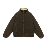 Vintage Lamb Wool Stand Collar Jacket