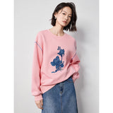 Floral Applique Embroidered Women’s Sweatshirt