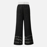 Elastic Waist Drawstring Camouflage Flare Jeans