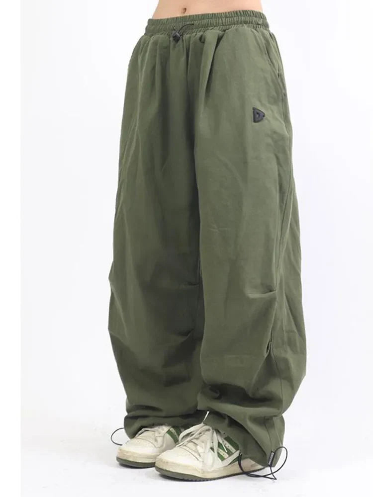 Elastic-waist Baggy Pants