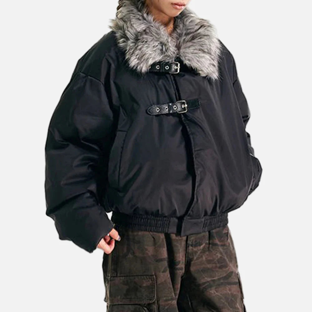 Veste décontractée en fausse fourrure de luxe streetwear