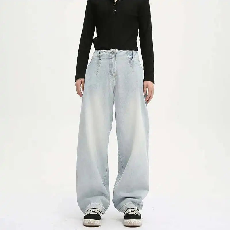 Comfortable Trendy Simple Washed Straight Jeans