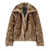 Veste d'hiver chaude et épaisse en imitation fourrure