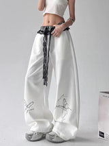 Y2K Vintage Butterfly Cool Lace Patchwork Sweatpants