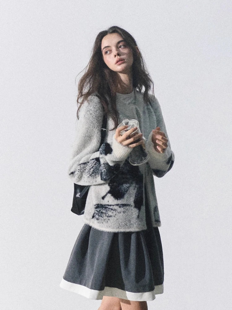 Vielseitiger, figurformender Cardigan mit Schmetterlingsmuster