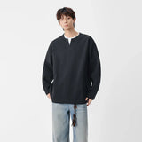 ヒップホップミニマリストクルーネック長袖Tシャツ