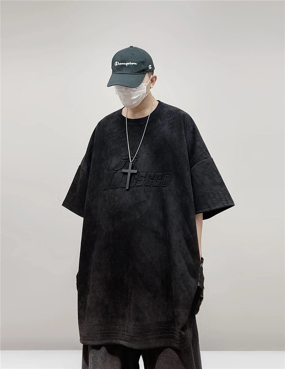 Hip-Hop-T-Shirt aus geprägtem Wildleder