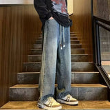 Klassische Hip-Hop-Jeans mit Seitenstreifen und geradem Bein