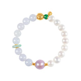 Beaded Freshwater Silver Pearl Bracelet