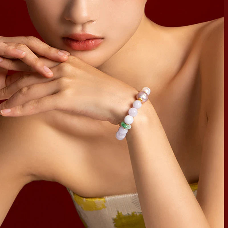 Beaded Freshwater Silver Pearl Bracelet