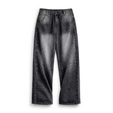 Jean noir taille mi-haute coupe droite