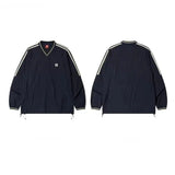 Y2K Retro Stripe Oversize Baseball Sweatshirt