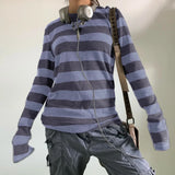 Y2K Striped Artisan's Craft T-Shirt