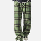 Streetwear Plaid Casual Straight Leg Jogger