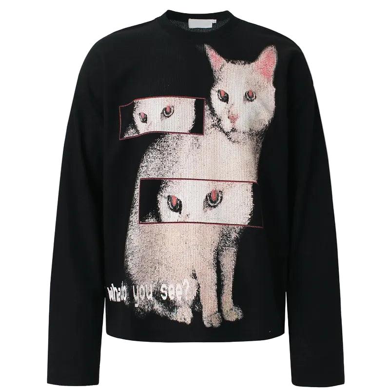 Y2K Grunge Cat Eyes T-shirt