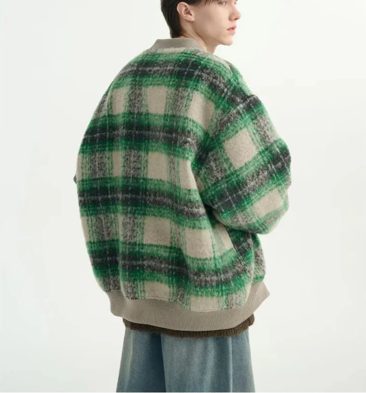 Veste bomber en laine à carreaux Pinnacle