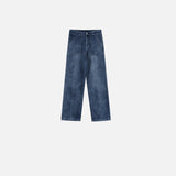 Jean en denim taille haute chic à jambes droites et étroites