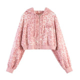 Y2K Pink Leopard Print Casual Sweatshirt