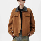 Veste à revers en toile cinétique à blocs de couleur
