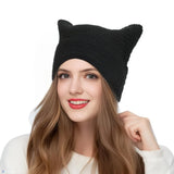 Cute Cat Ears Striped Beanie