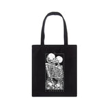 Gothic Skull Letter Printed Canvas Tote Bag