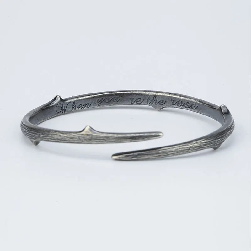 Vintage Thai Silver Thorn Cuff Bracelet