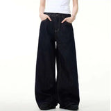 Vintage Wide-Leg Straight Denim Pants