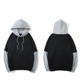 Y2K Streetwear Black Oversize Patchwork Hoodie