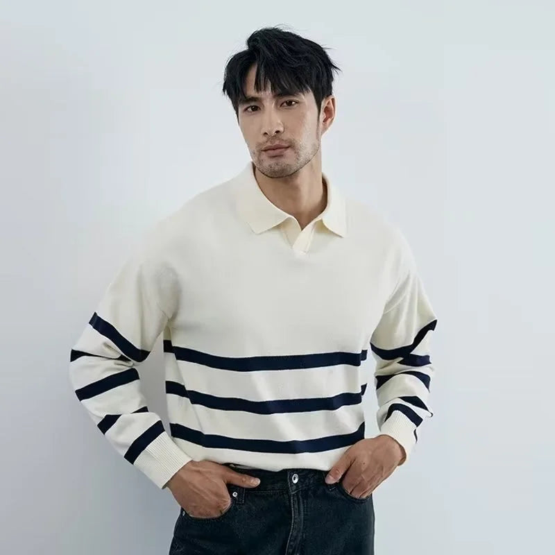 Vintage-Strickpullover für Herren mit Streifen