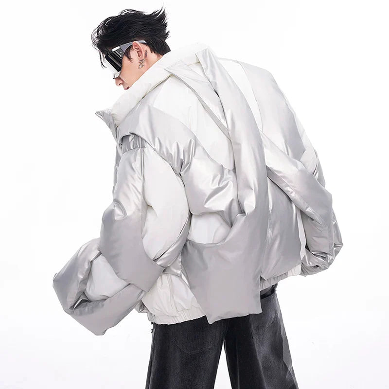 Veste épaisse asymétrique coupe-vent