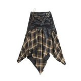 Unregelmäßiger Vintage-Karo-Patchworkrock