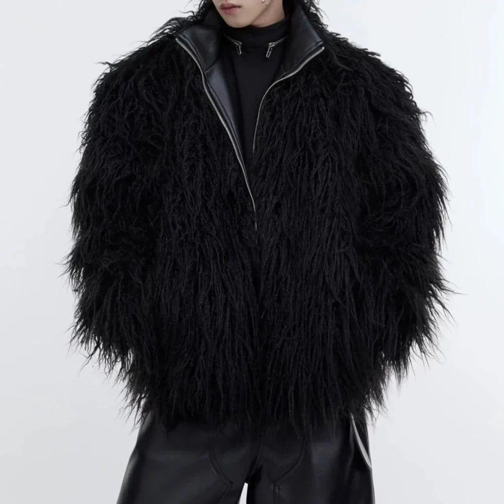 Veste longue épaisse et fourrée style streetwear d'hiver