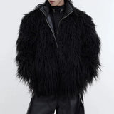 Veste longue épaisse et fourrée style streetwear d'hiver