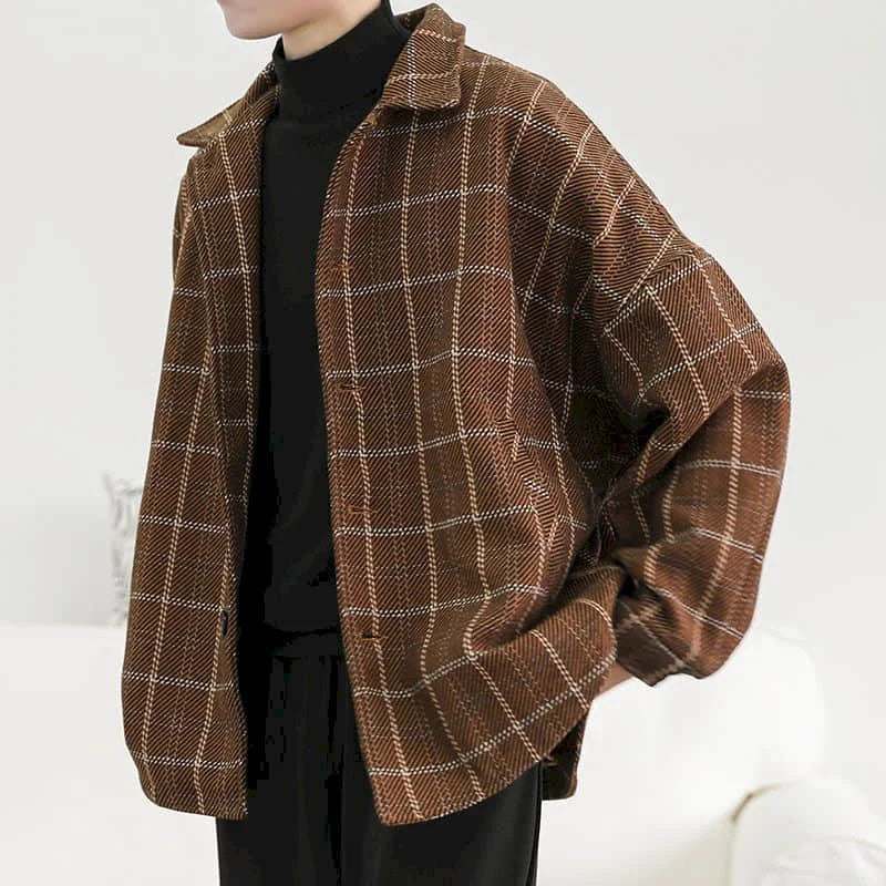 Aesthetic Plaid Men Jacket