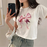 Niedliches T-Shirt mit Schleifenprint und Feenmotiv