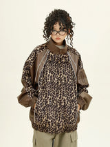 Leopardenmuster-Jacke aus PU-Leder