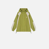 Autumn Contrast Color Hooded Windbreaker Jacket