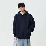 Minimalist Embroidered Logo Casual Hoodie
