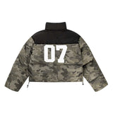 Veste matelassée en coton patchwork camouflage hivernal