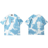 T-shirt à lettres puzzle tie-dye vibrant et haut de gamme